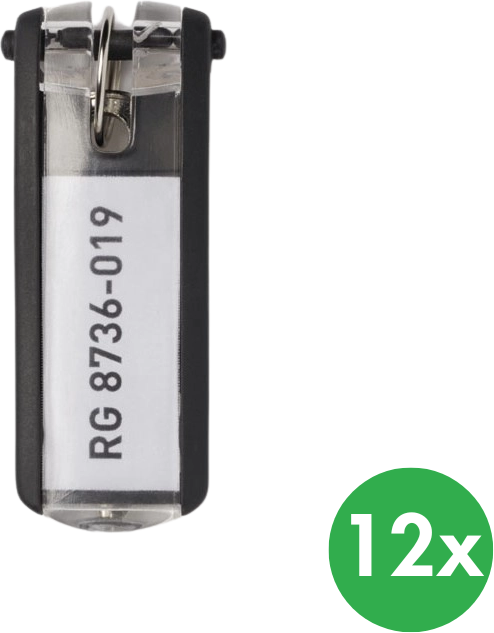 Durable KEY CLIP breloczek do kluczy, 12 szt., czarny