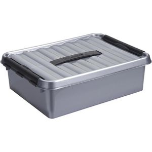Sunware Aufbewahrungsbox Q-Line Box 79500628, 10L, Kunststoff, grau, A4, 40 x 30 x 11cm