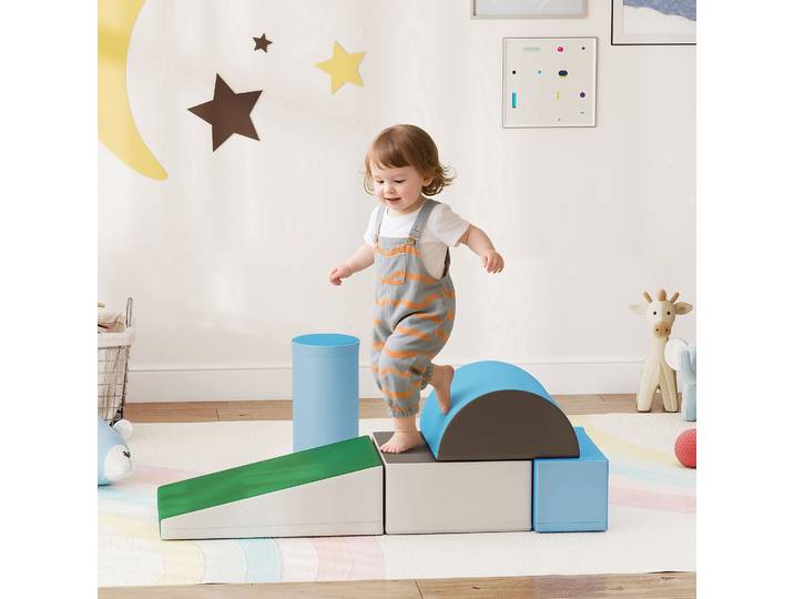 HOMCOM Parcours Motricité Bébé 5PCS Mousse EPE Multicolore