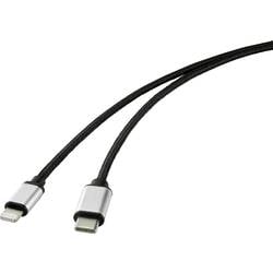 Renkforce USB-Kabel USB-C® Stecker, Apple Lightning Stecker 2.00 m Schwarz RF-4353448