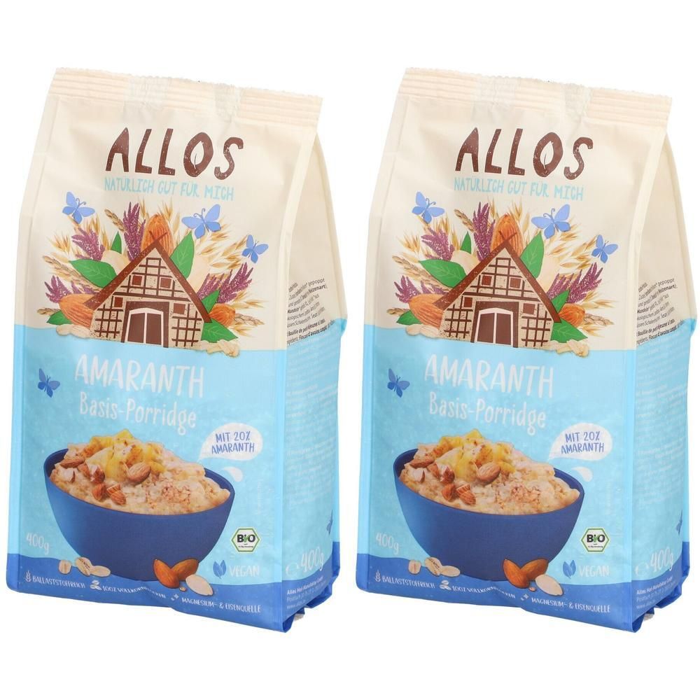 Allos Amaranth Frühstücksbrei, Basis 2x 2x400 g Pulver