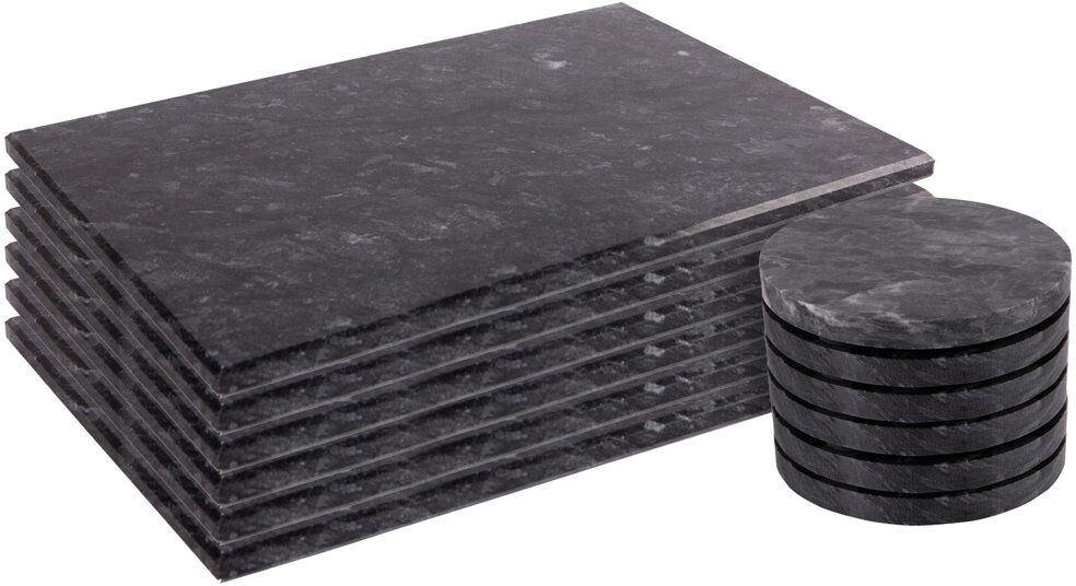 Argon Tableware Abstract Round Placemat Black