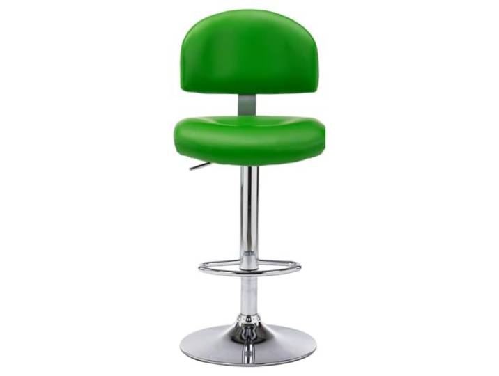 POUFGDR Barhocker, Kunstleder, drehbar, höhenverstellbar, Grün Zeitloses Design, robuster Chromstahl, integrierte Fußstütze, Gasheben, 360° drehbar, einfache Wartung