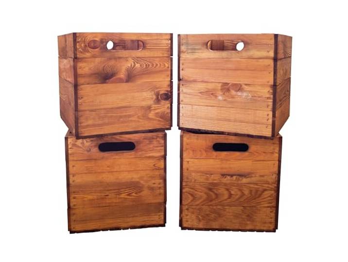 Kistenkolli Altes Land Kallax Lot de 4 boîtes de rangement en bois pour étagères Kallax et Expidit 33 x 38 x 32\,5 cm (4 tiroirs ocre vintage)