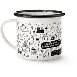 Tchibo - Emaille-Kaffeebecher Adventure - schwarz