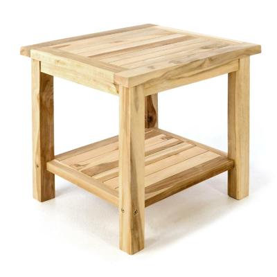 Gartentisch VCM "Beistelltisch mit Ablage Natur", braun, Tische, Gartentisch
