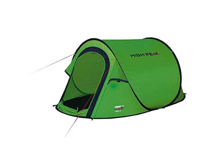 High Peak Wurfzelt Vision 2, Pop Up Zelt für 2 Personen, Festivalzelt freistehend, super leichtes Schnellöffnungs-Wurfzelt, 2000 mm wasserdicht, Ventilationssystem, Moskitoschutz
