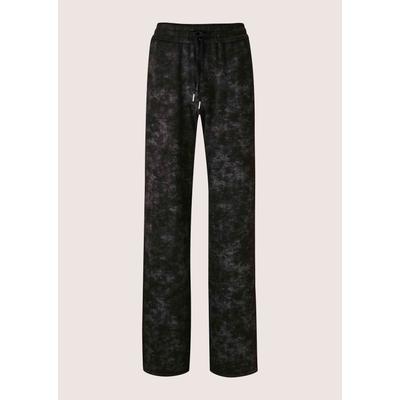 Jogg-Bermudas MADELEINE "Hose Bedruckte Schlupfhose mit Tunnelzug", Damen, Gr. 19, Kurzgrößen, schwarz, bleigrau, Modern, gerade, Hosen