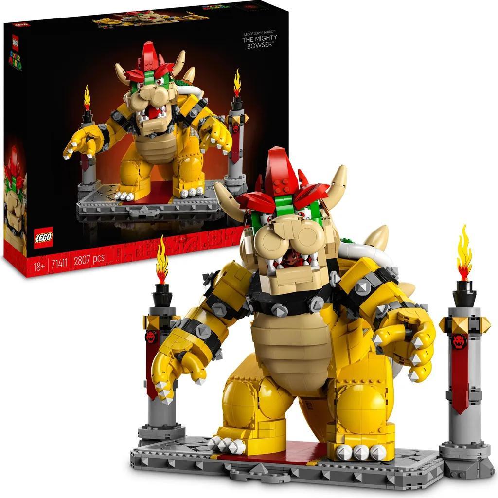 LEGO 71411 Super Mario Der mächtige Bowser, 3D-Modell-Bausatz, großes Set mit beweglicher Figur zum Sammeln, inkl. Duellplattform