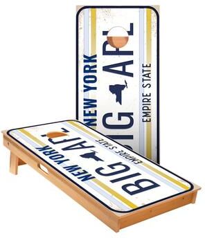 Skip's Garage New York License Plate Cornhole Boards