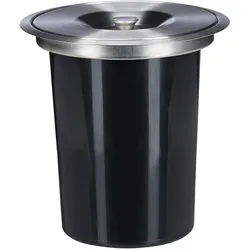 WellHome - Abfalleimer für die Arbeitsplatte mit 5-Liter-Edelstahldeckel Schwarz