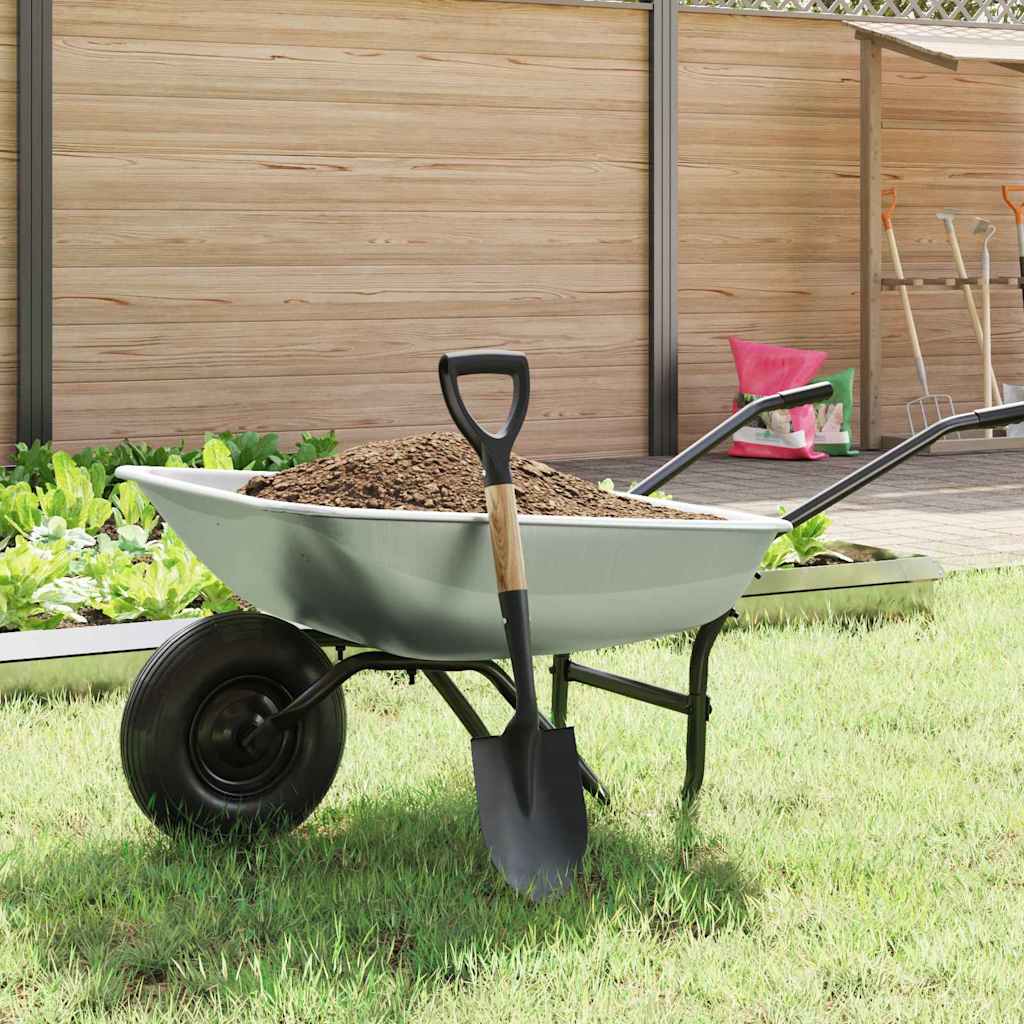 vidaXL Pelle Noir 68,5 cm Acier Émaillé et Bois Massif