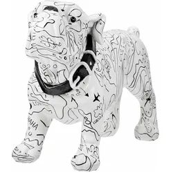 Gilde, Deko Figuren + Skulpturen, Figur Bulldogge Modern Art, Skulptur, Dekofigur, Dekoration, Hund, Kunstharz, H 21 cm, 37962