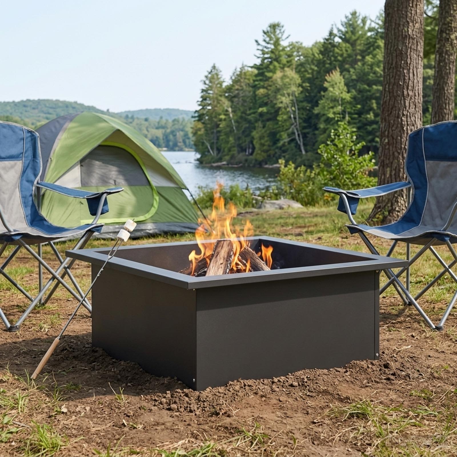 vidaXL Anneau de Braise Noir 90 x 90 x 25 cm Acier