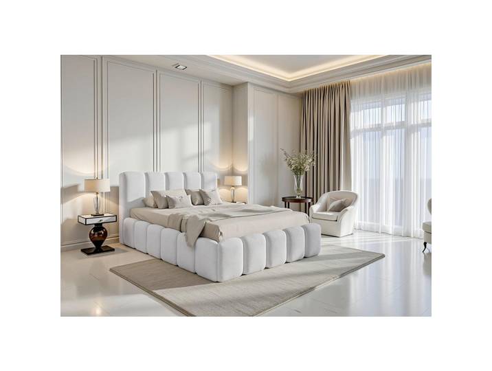 Polsterbett mit Bettkasten 140x200 Artamide Perlmutt
