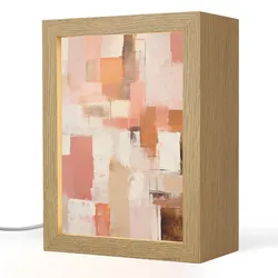 TISCHLEUCHTE Kunst - Rosa - Abstrakt Dimmbar 15x20 cm