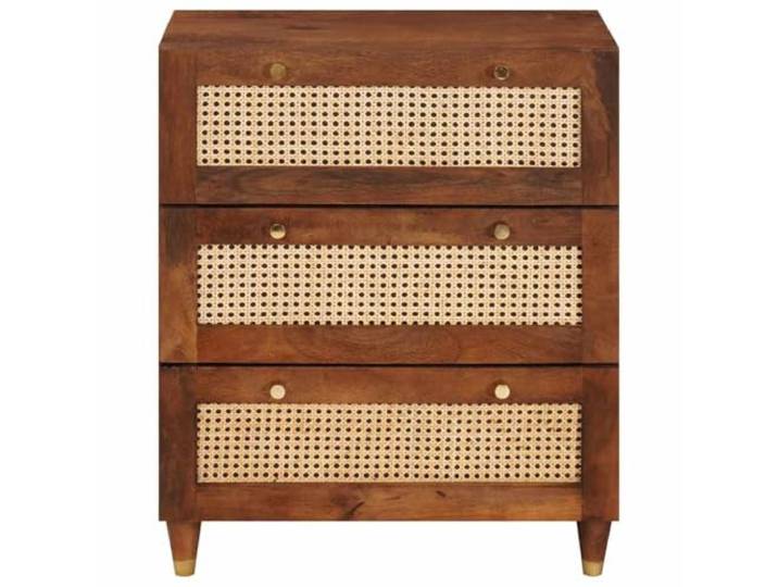 KTHLBRH Anrichte braun 60 x 33 x 75 cm Mangoholz massiv Modernes Design, geschlossene Türen, robust und langlebig, perfekt für Wohnzimmer und Schlafzimmer