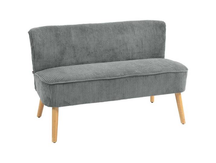 2-Sitzer Polstersofa Holz Samtartiges Polyester Schaumstoff 117 x 56 5 x 77 cm Grau
