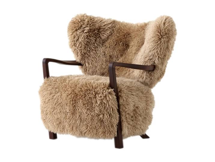 &Tradition Chaise longue Wulff ATD2 fauteuil Noyer huilé-Miel peau de mouton