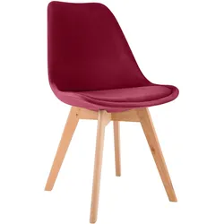 CLP Stuhl Linares Samt - Farbe: rot, Material: Samt
