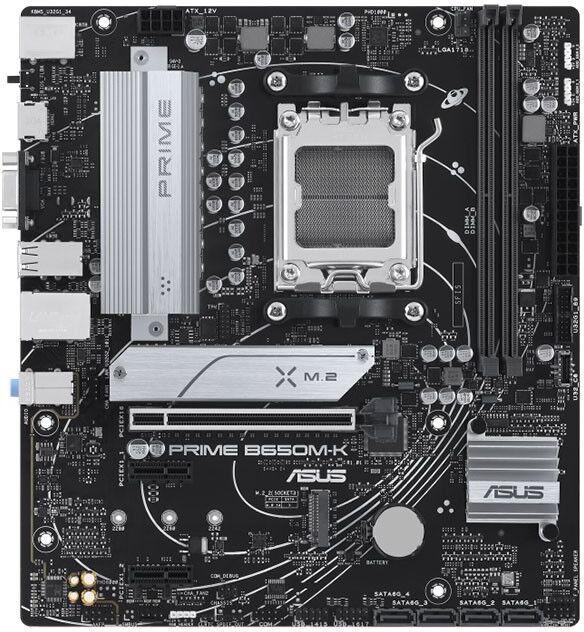 Asus PRIME B650M-K AMD B650 Socket AM5 micro ATX Motherboard PCIe 5.0 - 90MB1F60-M0EAY0