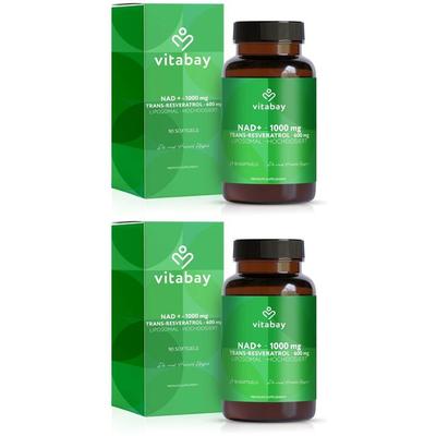 Liposomales Nad+ 1000mg+trans-Reveratrol 600mg WKA 2x 2x90 St Weichkapseln