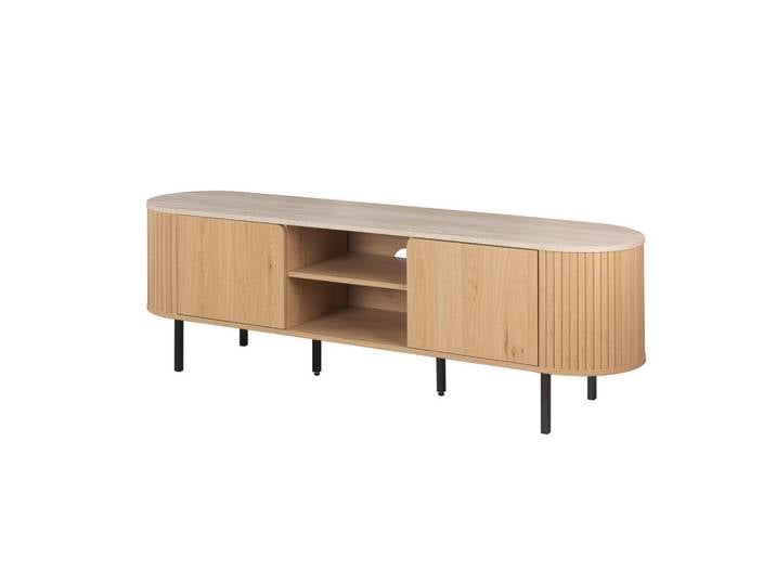 Mid.you Lowboard, Eichefarben, Metall, 160x52x40 cm, stehend, Wohnzimmer, TV Möbel, Lowboards, Lowboards stehend
