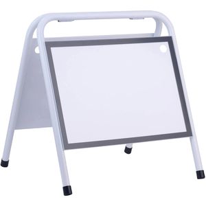 Böttcher-AG Kundenstopper STEEL-STOP, DIN A3 quer, 22 mm Profil, Metallrückwand, weiß