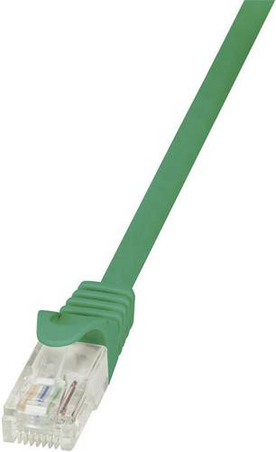 LogiLink CP2065U RJ45 Patchkabel CAT 6 U/UTP 3.00m Grün mit Rastnasenschutz