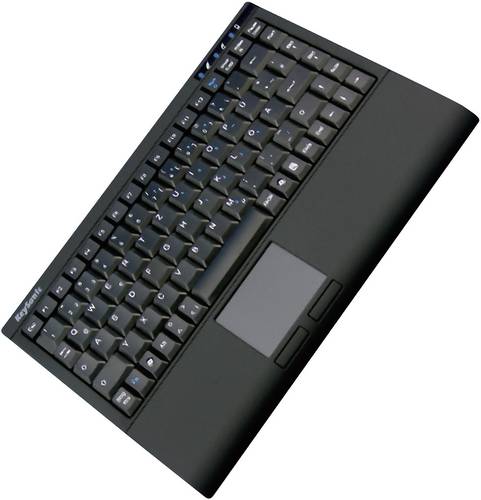 Keysonic ACK-540U+ USB Tastatur Deutsch, QWERTZ Schwarz Integriertes Touchpad, Maustasten