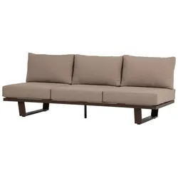 3-Sitzer Gartensofa Bear - Aluminium Braun, Olefin-Stoff