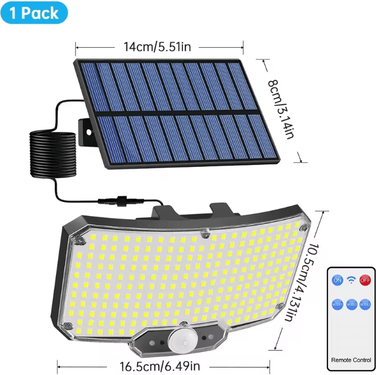 Uplift Curations Solar 234 LED Outdoor Motion Sensor Flood Light Super Bright Remote Controlled Wall Security Lamp 234led 1pc