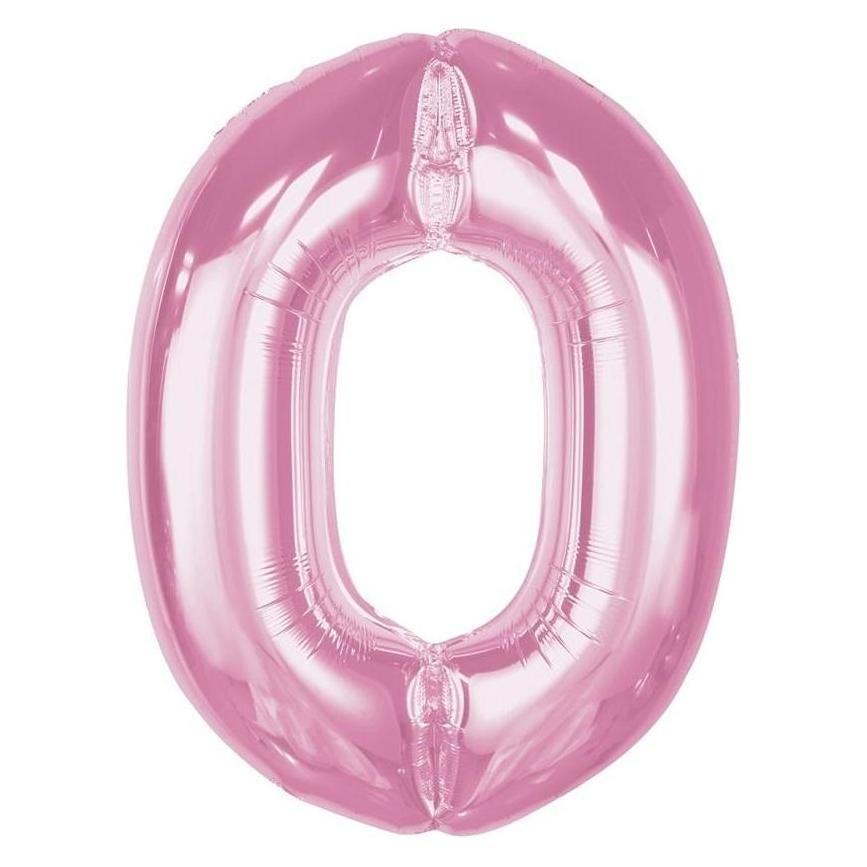 GoDan Folienballon Zahl 0, hellrosa, Smart, 92cm (1x) (47994263)