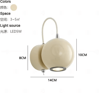 Inspire Curations Luxury Adjustable Bedside Reading Wall Lamp beige warm Light 3000k
