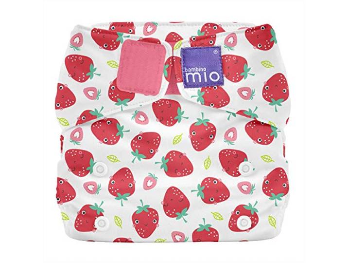 Bambino Mio, Miosolo Classic All-in-One Herbruikbare Luier, Eco Chemisch Gratis Luier, Aardbeiencrème, One Size