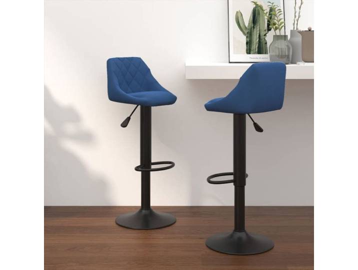 SOLDES d'Automne Lot de 2 Tabourets de bar - Tabourets Hauts pour Bar-Cuisine - bleu velours - 46x44x103cm 242