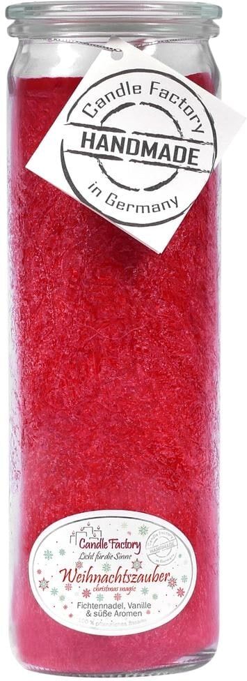 Duftkerze "Candle Factory Big Jumbo Weihnachtszauber", rot, Ø:7cm, Glas, Wachs, Kerzen, Duftkerze rot Ø/H: 7cm