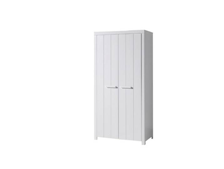 Natur24 Kleiderschrank Kleiderschrank Erik MDF Weiß 100x206x58cm
