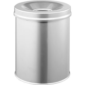 Durable Papierkorb Safe, 330523, silber, rund, aus Metall, feuersicher, 15 Liter