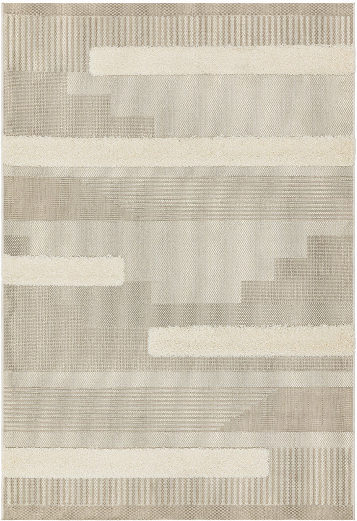 17 Stories Alfresco Rectangle Striped Indoor / Outdoor Area Rug Cream Rectangle 160 x 230cm