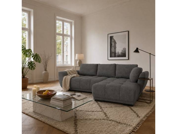 foamnova Ecksofa Leuven, Recamiere links/rechts, B 269 cm, Flache, moderne Silhouette, schlanke Füße