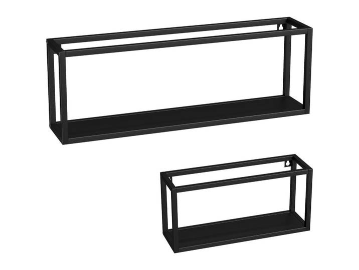 Homcom Standregal 2er Set Stahl Schwarz, Metall, 12x21x60 cm, Weinregale