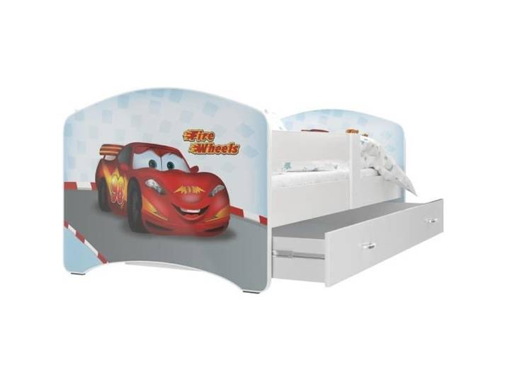 Lit Enfant Happy 80x160 Cars Blanc