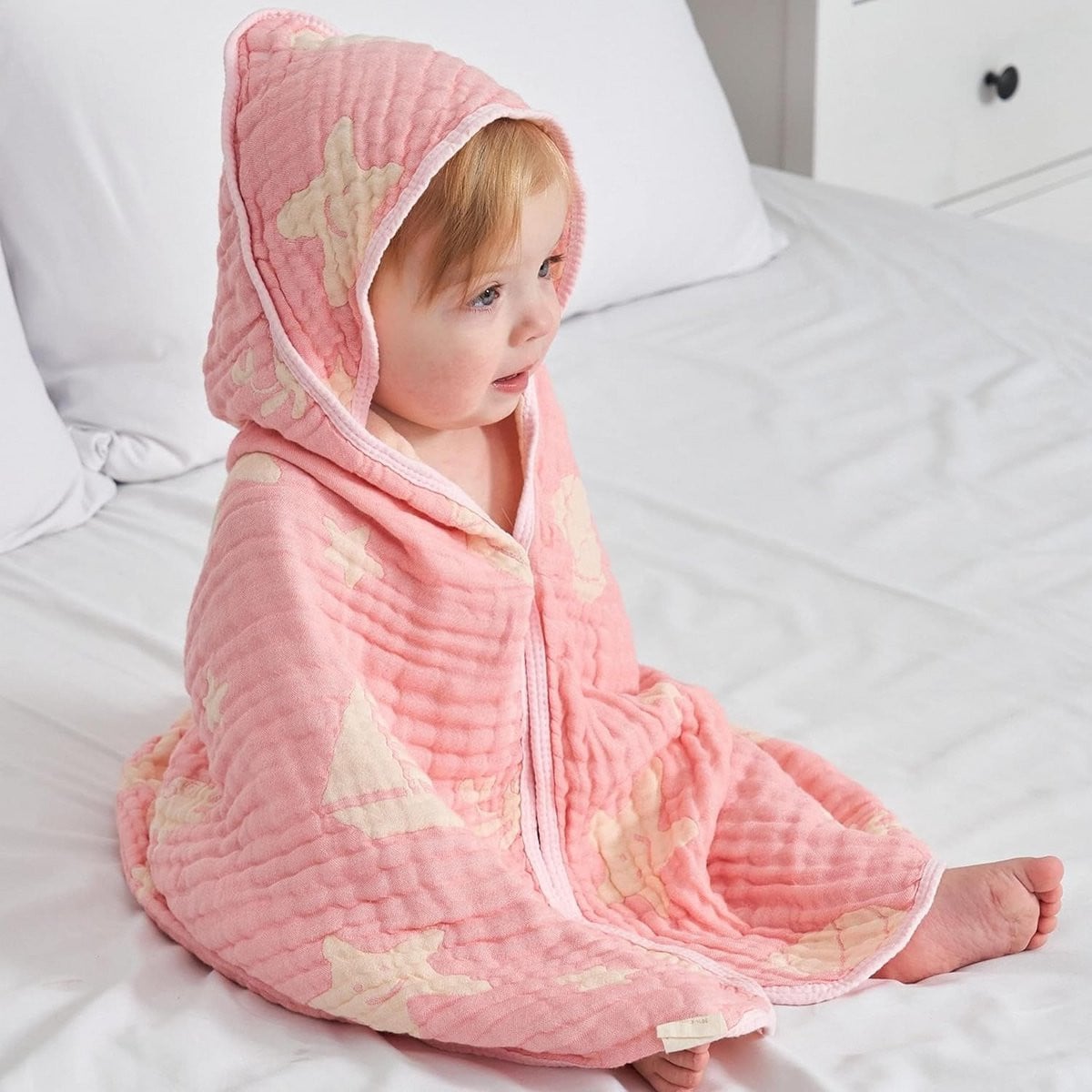 Zachte Bamboo Baby Handdoek met Capuchon - Grote Absorberende Wasbare Doek
