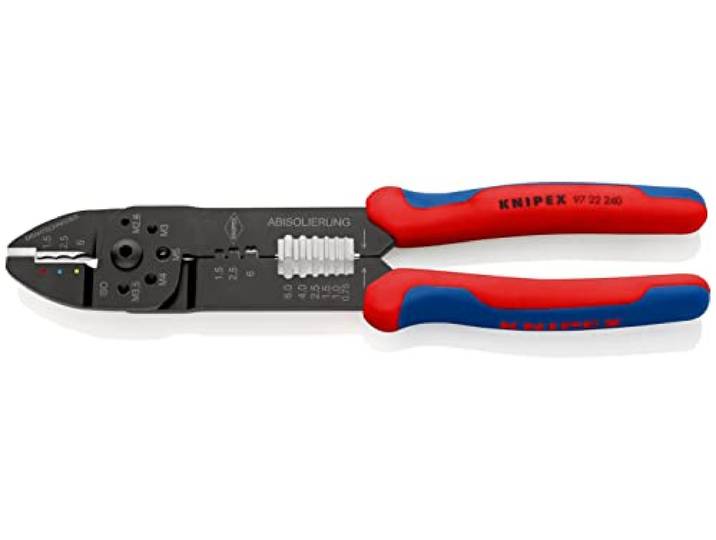 KNIPEX Pince à sertir sur carte LS noire laquée\, 97 22 240 SB Avec poignées multimatières 240 mm
