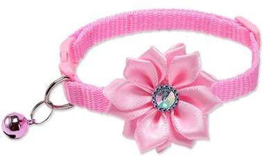 Inspire Essentials Floral Bow Pet Collar With Bell 3