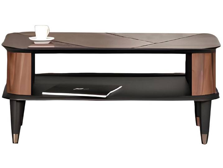 Xlmoebel Couchtisch Brauner rechteckiger Tisch mit Einlegeboden für modernes Bürodesign (Couchtisch), Hergestellt in Europa
