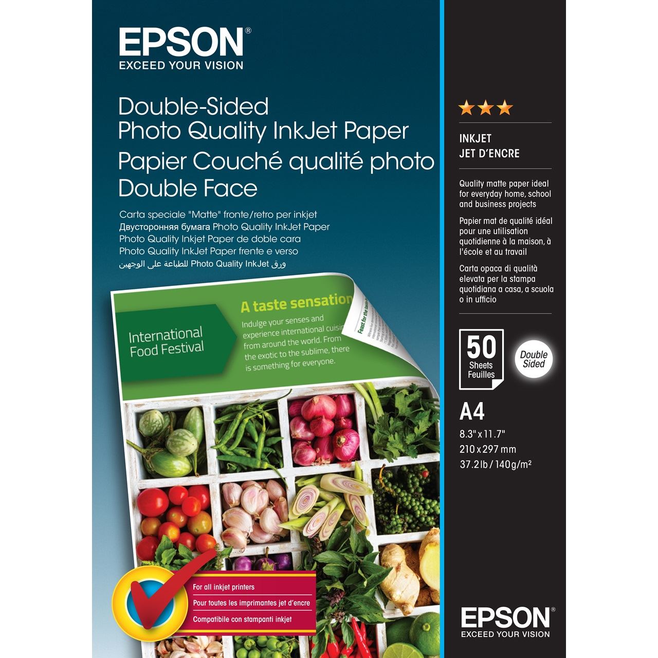 Epson A4 Photo Quality Inkjet Papier, 50 Blatt