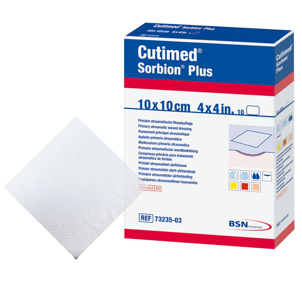 Cutimed Sorbion Plus Wundauflage 10x10 cm 10 St Pflaster