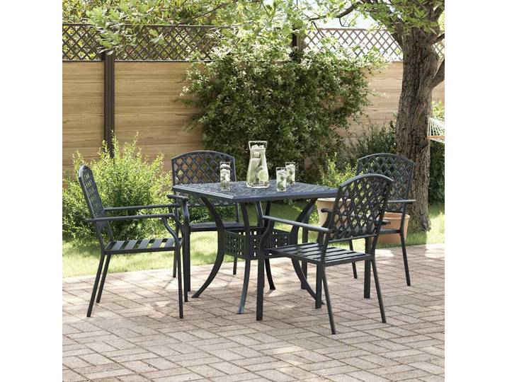 vidaXL Gartenstuhl 4 stk. Anthrazit Stahl